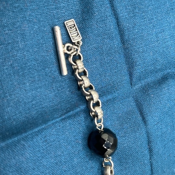 Vintage Klein link bracelet with beads black grey - Picture 6 of 9